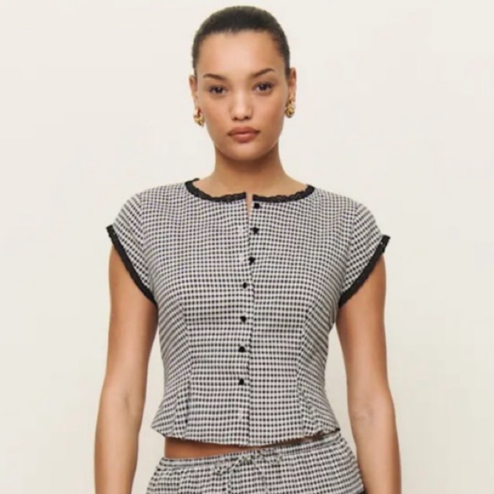 SOLD Reformation valetta gingham top - top only